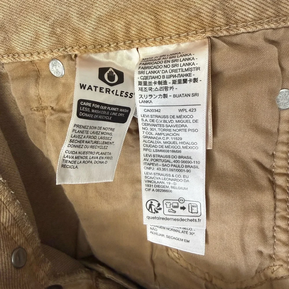 Levi's 501 Tan Frayed Hem High-Rise Jean Shorts - Picture 5 of 6